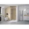 Image de Porte de douche porte pivotante réversible SUPRA largeur 90 cm hauteur 1,90m profilé blanc verre sécurit 5mm transparent