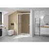 Image de Porte de douche porte pivotante réversible SUPRA largeur 1,20m hauteur 1,90m profilé blanc verre sécurit 5mm transparent