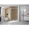 Image de Porte coulissante SUPRA III C 140cm blanc verre transparent - KINEDO - PA1542BTN