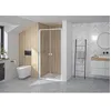 Image de Porte de douche SUPRA 2P pivotante 80cm profilé blanc verre transparent - KINEDO - PA1530BTN
