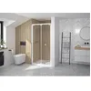 Image de Paroi de douche pliante SUPRA largeur 90 cm hauteur 1,90m profilé blanc verre sécurit épaisseur 5mm transparent