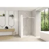 Image de Paroi de douche Smart Design Accès d'angle coulissant avec seuil 80 profilé blanc verre sérigraphié cosmos - fixe à droite