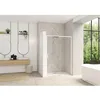 Image de Paroi de douche Smart Design Accès d'angle coulissant sans seuil 90 profilé blanc verre sérigraphié cosmos - fixe à gauche