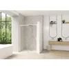 Image de Paroi de douche Smart Design 3V 2 volets coulissants sans seuil 90 profilé chromé verre sérigraphié cosmos - fixe à gauche