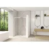 Image de Paroi de douche Smart Design Accès d'angle coulissant sans seuil 100 profilé chromé verre sérigraphié cosmos - fixe à gauche
