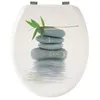 Image de Abattant WC Galets gris - GELCO - Universel - Bois moulé MDF - Fixations universelles