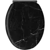 Image de Abattant en marbre noir - MDF FSC - GELCO - Déclipsable - Charnières en métal graphite brossé