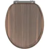 Image de Abattant WC - GELCO - Walnut Noyer - MDF FSC - Frein de chute - Charnières métal graphite brossé