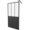 Image de Paroi Fixe 100x200 Style Industriel Noir - Verre Transparent - Avec Cadre - Réversible - Réglable