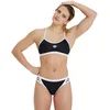 Image de Arena Icons Bikini Cross Back Solid Maillot de Bain, Noir/Blanc, 30 Femme