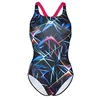 Image de Arena Femme Women's Swimsuit Swim Pro Back Allover Une pi ce, Black-Multi- Freak Rose, 44 EU