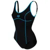 Image de ARENA Tania Clip Maillot de Bain, Noir/Turquoise, Taille 40 Femme