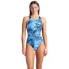 Image de Arena Blue Flowers V Back Swimsuit FR 40