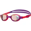 Image de ARENA Lunettes de natation unisexes pour enfants de 6 à 12 ans, verres avec revêtement anti-buée, sangle réglable, cuivre jaune/prune/corail brillant