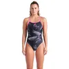 Image de ARENA Maillot de bain pour femme avec motif de gouttes de neige - Dos léger - Noir - Plusieurs chocs - Rose - 38