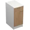 Image de Meuble bas de cuisine 1 porte et 1 tiroir avec plan de travail Primalight décor chêne l. 40 cm x H. 87,9 cm