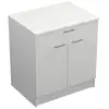 Image de Meuble bas de cuisine 2 portes et 1 tiroir avec plan de travail Primalight blanc mat l. 80 cm x H. 87,9 cm