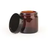 Image de Pommadier en verre ambré avec couvercle - 60 ml