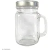Image de Bocal Mason Jar en verre avec poignée et couvercle - Classique - 370 ml