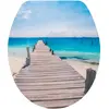 Image de Spirella Abattant WC MDF MALDIVES Décor Plage - Charnières Zinc