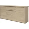 Image de Buffet Bas BETTY - Chêne Dakota - 4 portes 1 tiroir - 185 x 46 x 855 cm