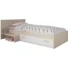 Image de PARISOT Lit enfant l 90 x L 190 cm - Décor acacia et blanc tiroir - Contemporain - CHARLEMAGNE
