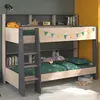 Image de Parisot Lits superposes Enfant - Decor Chene Jackson et Gris Ombre - Sommiers Inclus - 2 x 90 x 200 cm - Jim