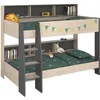 Image de PARISOT Lits superposés enfant - Décor Chêne Jackson et Gris Ombre - Sommiers inclus - 2 x 90 x 200 cm - JIM