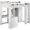 Image de Lit combiné mezzanine enfant PARISOT Lena - Pin Petterson - Sommier inclus - 90 x 200 cm