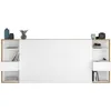 Image de PARISOT Tête de Lit avec étagères + chevets intégrés - Décor blanc et chêne - L 255 x P 36 x H 103 cm - WHITE
