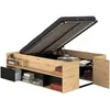Image de ODYSSEE Lit coffre adulte - 140x190 / 200 cm - Avec coffre relevable - Décor chêne et noir - 1662 x 665 x 2058 cm