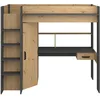 Image de Parisot Lit Combine Mezzanine Enfant - Decor Chene et Gris - Sommier Inclus - 90 x 200 cm - High