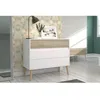 Image de Commode AALBORG 3 Tiroirs - Décor blanc et chêne - Scandinave - L 908 x P 40 x H 775cm - PARISOT