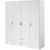 Image de Armoire VARIA - Décor blanc - 4 portes battantes + 2 tiroirs - L 160 x H 185 x P 51 cm - PARISOT