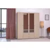 Image de Armoire VARIA - Décor chêne - 4 portes - 2 tiroirs - Portes centrales avec miroirs - 1599 x 185 x 517