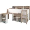 Image de PARISOT Lit combiné enfant avec bureau rétractable - Décor blanc et chêne - 90x 200 cm - Sommier inclus -THEO