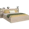 Image de Lit adulte ESCALE 180x200 cm - Décor chêne du Japon - 2 tiroirs + Tête de lit - L235.4 x H982 x P2168 cm - Fabriqué en France