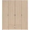 Image de Armoire chambre VARIA - Décor chêne - 4 portes battantes + 2 tiroirs - L 1599 cm x P 513 cm x H 185 cm