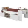Image de Lit combiné enfant avec rangements et bureau CLOE - 90 x 200 cm - Décor blanc et chêne - PARISOT
