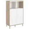 Image de Meuble de rangement portes battantes blanc et effet chêne Morphos H. 135 x L. 83,7 cm