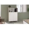 Image de Bahut haut MORPHOS - L 837 x P 40 x H 135 cm - Décor blanc / Chêne - 2 portes - PARISOT