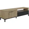 Image de Banc TV - TRUST - Chêne / Noir - 2 portes - 1 tiroir - 140 x 40 x 47 cm - GAMI