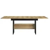 Image de Calicosy Table Rectangulaire 1 Allonge - Noir et Bois Clair - Panneaux de Particules - Fabrication Française - Industriel - pour Salle à Manger - L205/160 x H77 x P90 cm