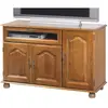 Image de ACTUAL DIFFUSION Meuble TV 55 Pouces Chêne 3 Portes 1 Abattant Vitré 6 Niches Longueur 120.6 Hauteur 77 Profondeur 46.5 cm