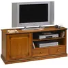 Image de ACTUAL DIFFUSION Grand Meuble TV sur roulettes plaqué Merisier, Bois, 46,5x134,5x58,5 cm