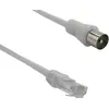 Image de Câble antenne TV ESSENTIELB Blindé RJ45 vers Coaxial Mâle 9.52mm 2m - Adaptateur Impédance 100 Ohms pour Réseau VDI Grade 2 et 3