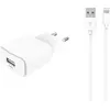 Image de Chargeur + câble ESSENTIELB 12W USB-A + Câble lightning 1M Blanc