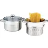 Image de Cuit pâtes ESSENTIELB Vapeur Inox diam 24 cm avec panier
