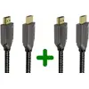 Image de Câble HDMI ADEQWAT x2 HDMI 2.1 droit noir 1M5