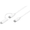 Image de Câble Lightning ESSENTIELB 2 en 1 vers USB-C /Lightning MFI Blanc